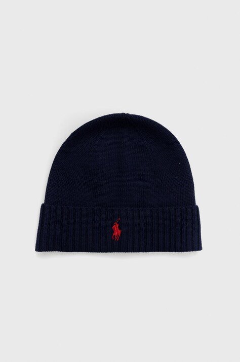 Polo Ralph Lauren caciula de lana de lana, din tesatura neteda
