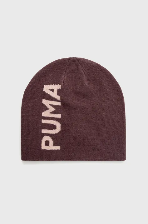 Puma czapka kolor fioletowy z cienkiej dzianiny