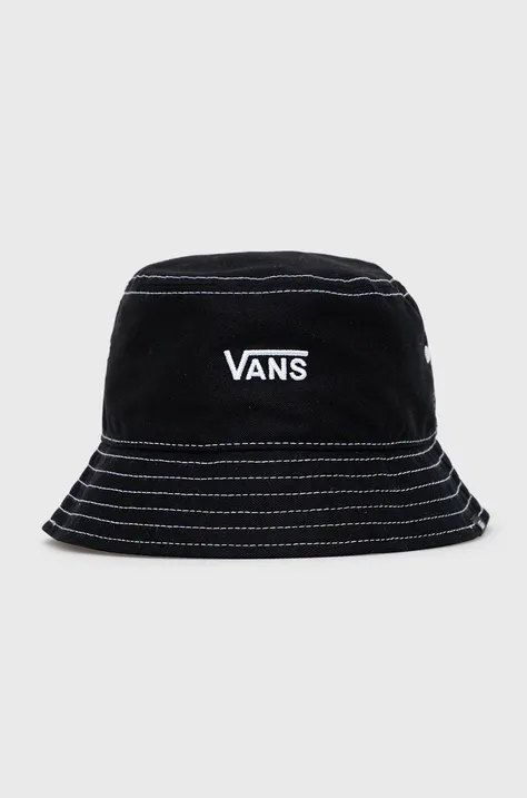 Bombažni klobuk Vans črna barva