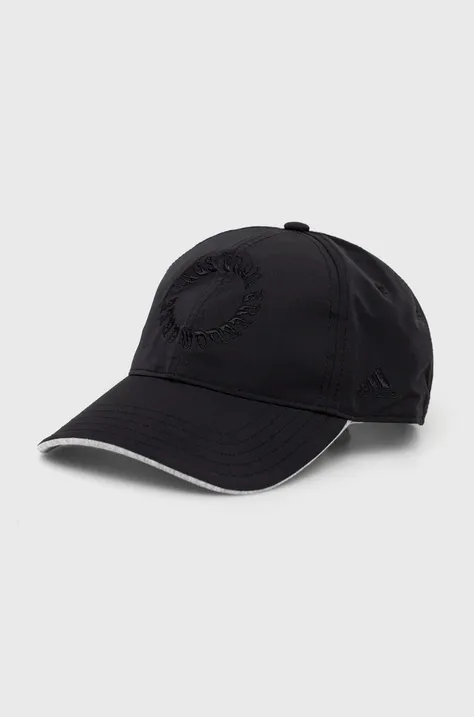 adidas czapka z daszkiem kolor czarny z aplikacją
