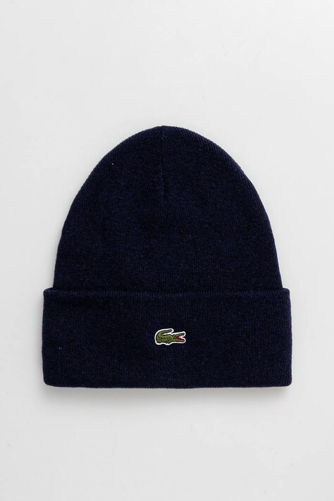 Lacoste wool beanie navy blue color