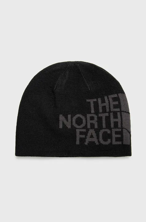 The North Face czapka dwustronna kolor czarny z cienkiej dzianiny