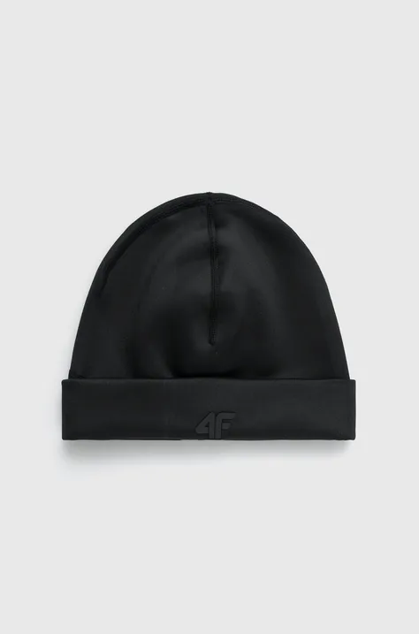 4F czapka kolor szary z cienkiej dzianiny