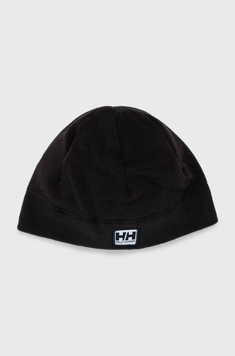 Čiapka Helly Hansen čierna farba, z tenkej pleteniny,