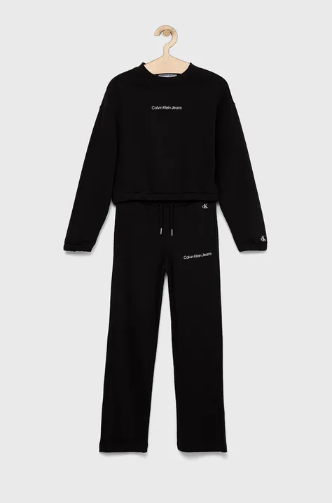 Otroški komplet Calvin Klein Jeans črna barva