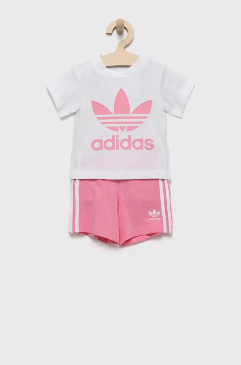 adidas Originals komplet bawełniany dziecięcy kolor różowy
