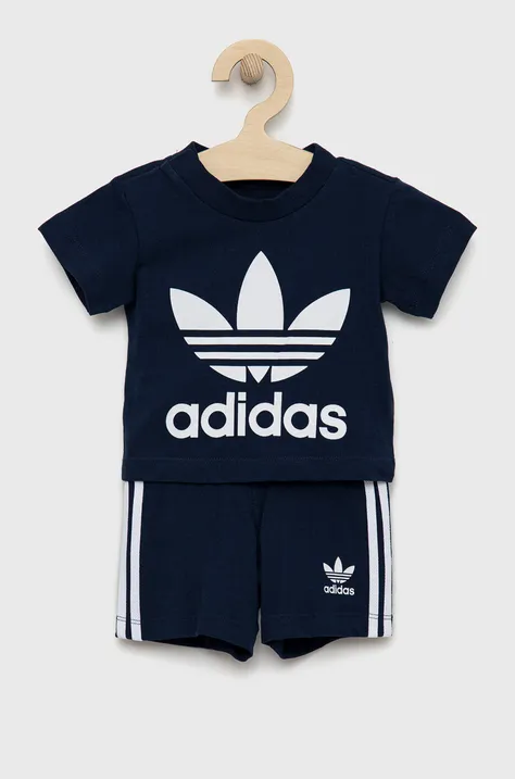 adidas Originals dres bawełniany niemowlęcy kolor granatowy