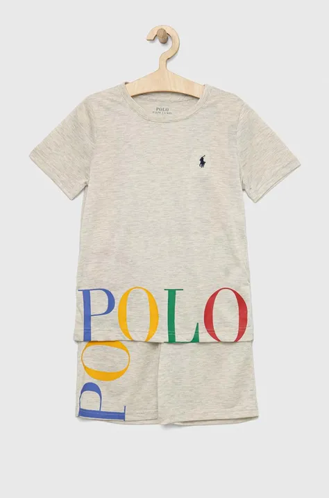 Дитяча піжама Polo Ralph Lauren колір бежевий з принтом