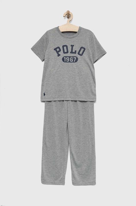 Polo Ralph Lauren piżama dziecięca kolor szary