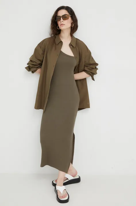 Сорочка Gestuz жіноча колір коричневий relaxed класичний комір
