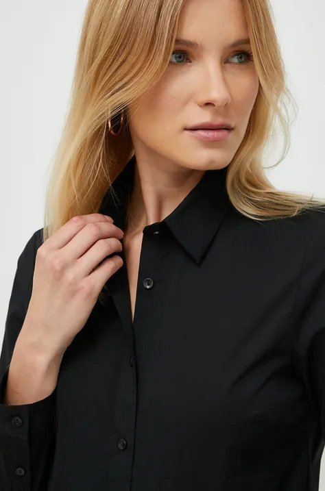 Рубашка Sisley женская цвет чёрный regular классический воротник