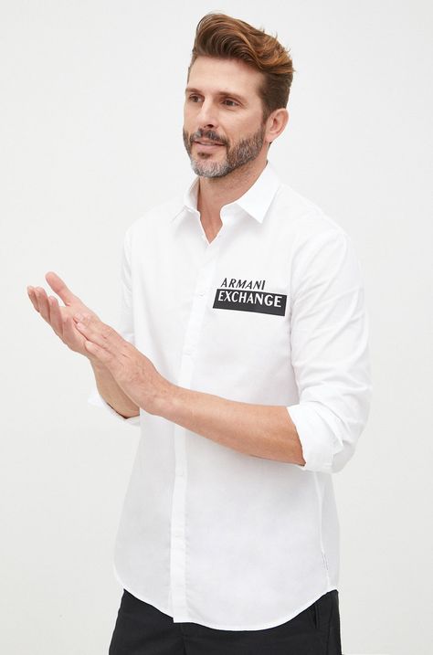 Памучна риза Armani Exchange