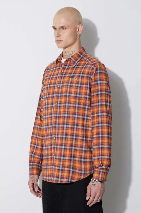 Košile Columbia Cornell Woods Flannel LS pánská, oranžová barva, regular, s klasickým límcem, 1617951