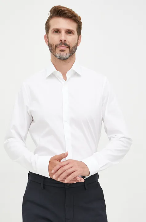 Рубашка Michael Kors мужская цвет белый slim классический воротник