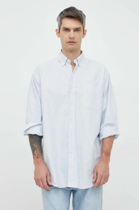 Pamučna košulja Polo Ralph Lauren za muškarce, boja: bijela, relaxed, o button-down ovratnikom