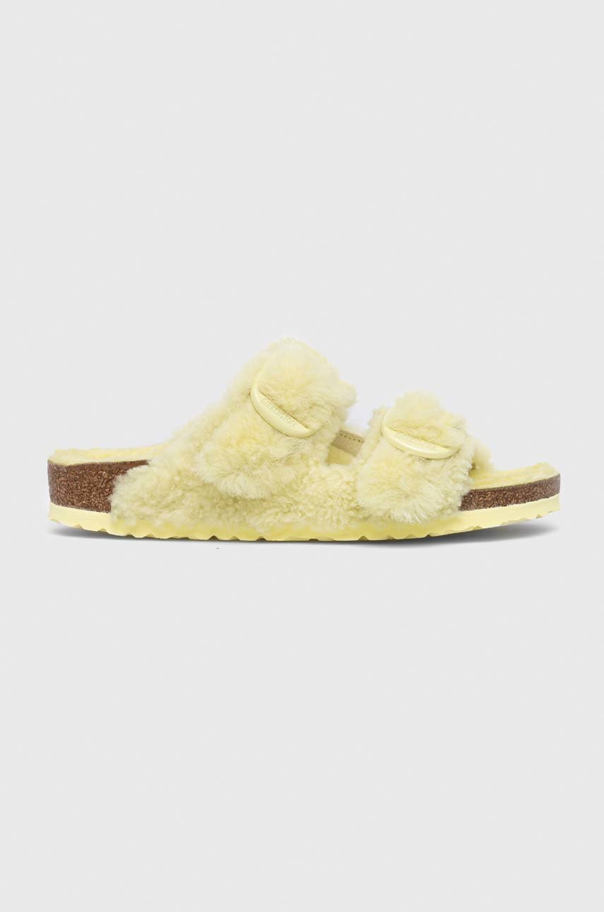 Birkenstock kapcie Arizona BB Shearling kolor żółty