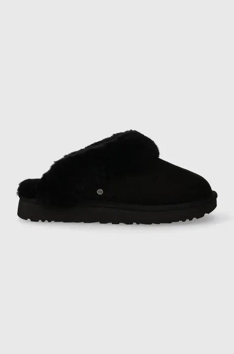 Semišové papuče UGG Classic Slipper II 1130876 BLK čierna farba