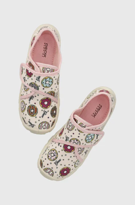 Detské papuče Geox ružová farba