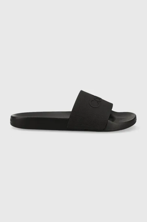 Šľapky Calvin Klein Pool Slide POOL SLIDE pánske, čierna farba, HM0HM00636