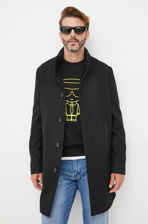 Karl Lagerfeld kabát kasmír keverékből