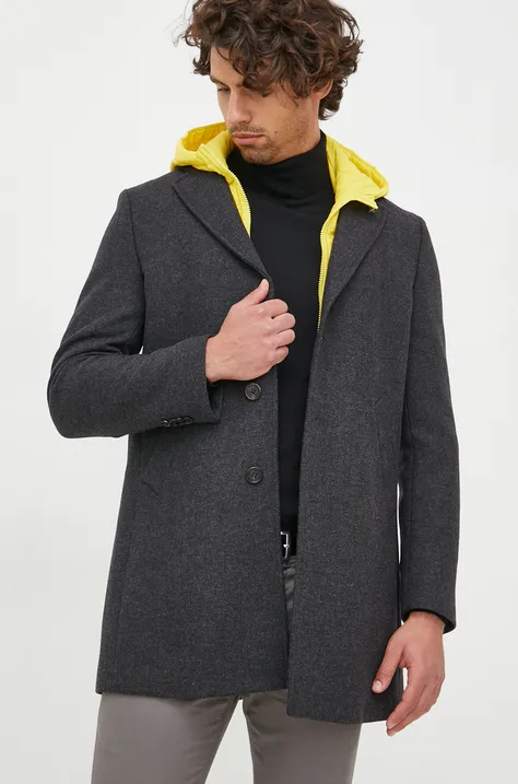 Μάλλινο παλτό Manuel Ritz χρώμα: γκρι,