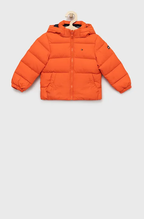 Дитяча двостороння пухова куртка Tommy Hilfiger колір помаранчевий