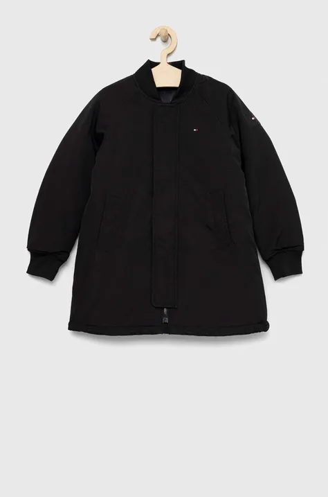 Otroška jakna Tommy Hilfiger črna barva