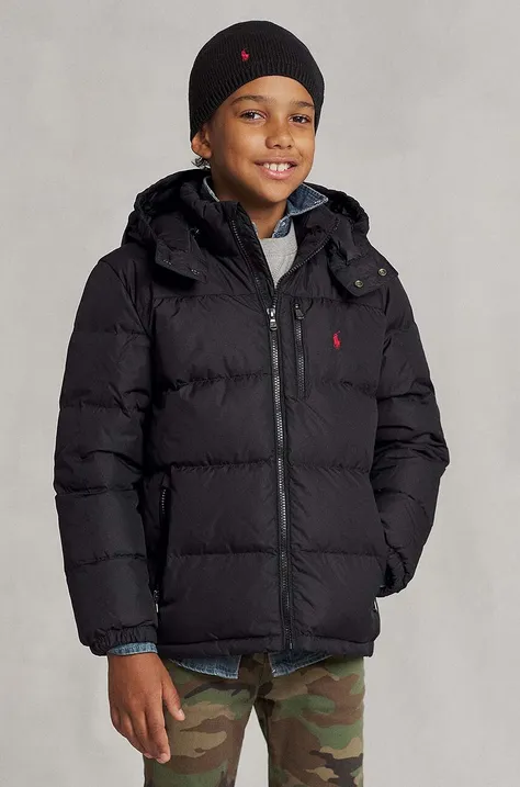 Παιδικό μπουφάν με πούπουλα Polo Ralph Lauren χρώμα: μαύρο