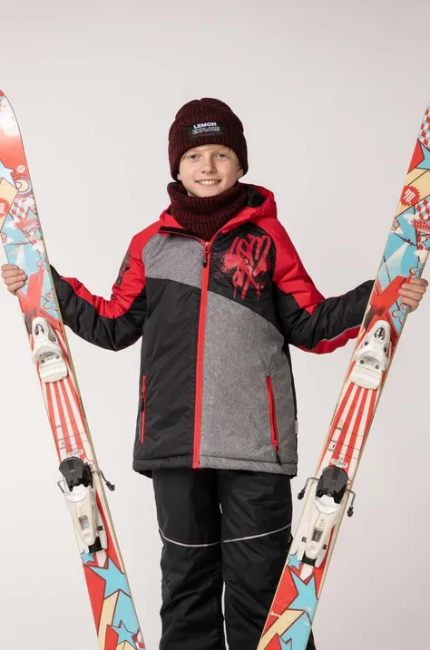 Dětská lyžařská bunda Lemon Explore červená barva
