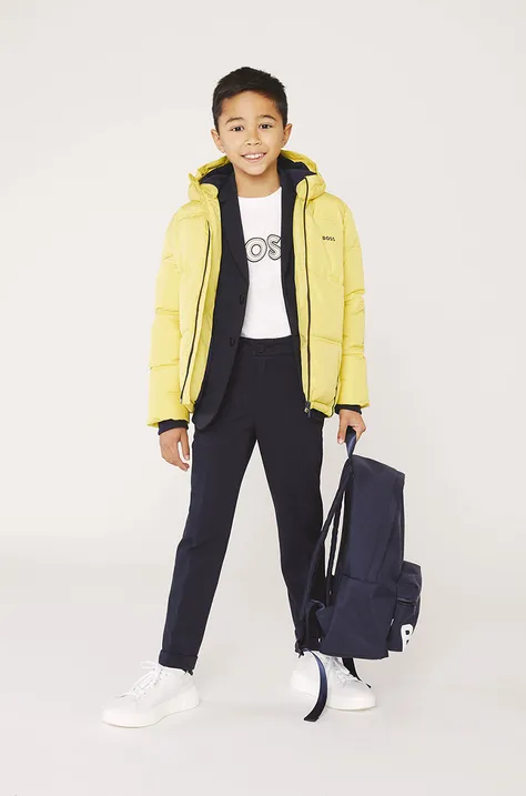 Παιδικό μπουφάν BOSS χρώμα: κίτρινο