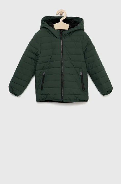 Παιδικό μπουφάν Abercrombie & Fitch χρώμα: πράσινο