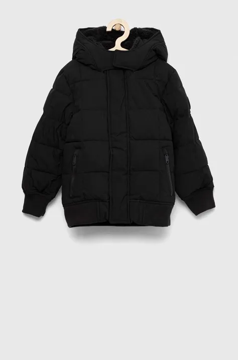 Παιδικό μπουφάν Abercrombie & Fitch χρώμα: μαύρο