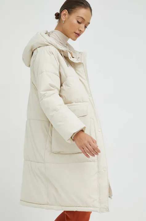 Vero Moda kurtka damska kolor beżowy zimowa oversize
