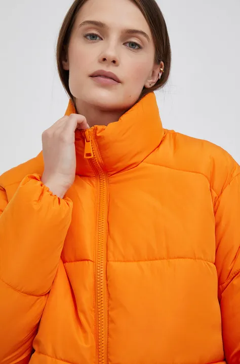 Bunda Vero Moda dámska, oranžová farba, zimná, oversize