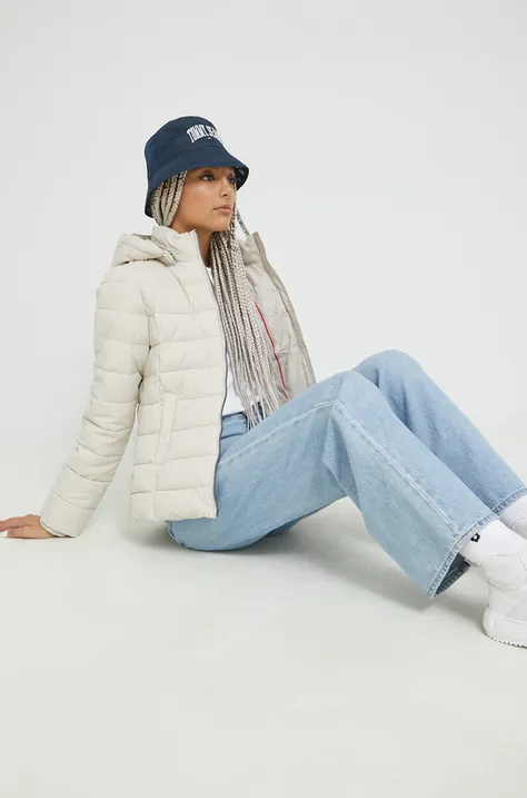 Tommy Jeans rövid kabát női, bézs, téli