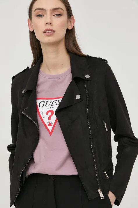 Куртка Guess жіноча колір чорний перехідна