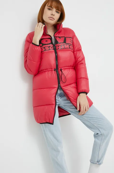 Love Moschino kurtka damska kolor czerwony zimowa
