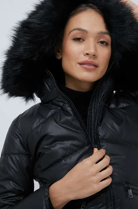 Páperová bunda Calvin Klein dámska, čierna farba, zimná,