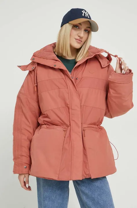 adidas Originals kurtka damska kolor pomarańczowy zimowa oversize