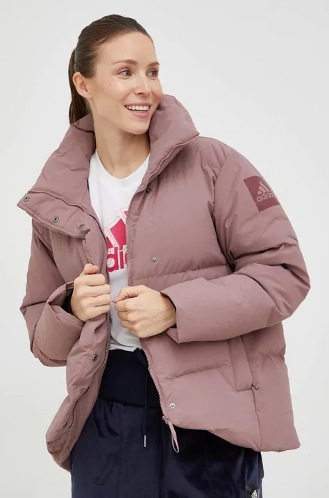 Pernata jakna adidas Performance za žene, boja: ružičasta, za zimu