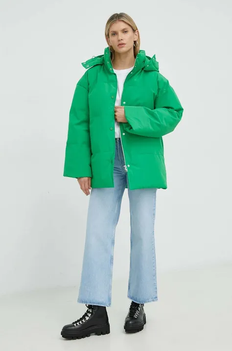 Samsoe Samsoe kurtka damska kolor zielony zimowa