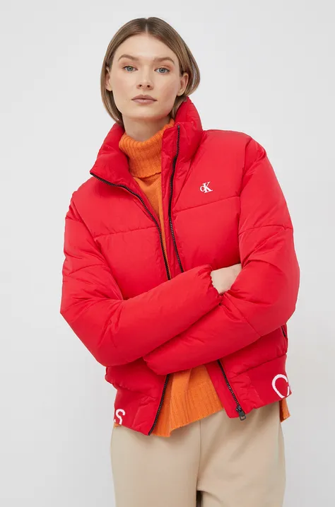 Calvin Klein Jeans kurtka damska kolor czerwony zimowa