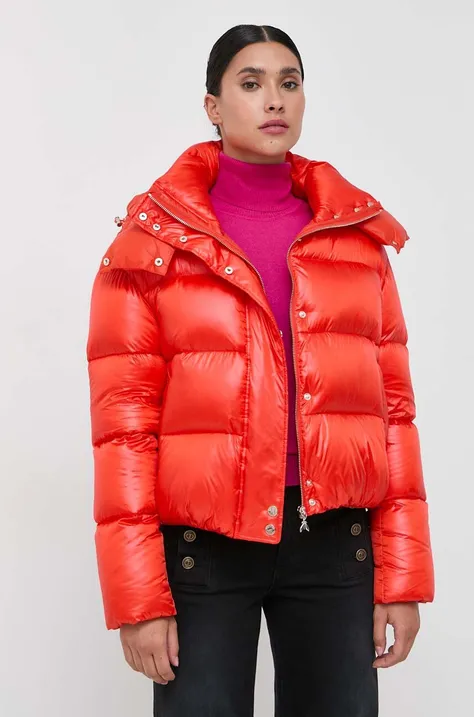Patrizia Pepe kurtka puchowa damska kolor pomarańczowy zimowa
