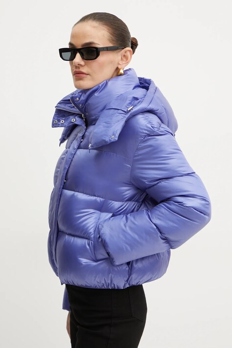 Patrizia Pepe geaca de puf femei, culoarea violet, de iarna