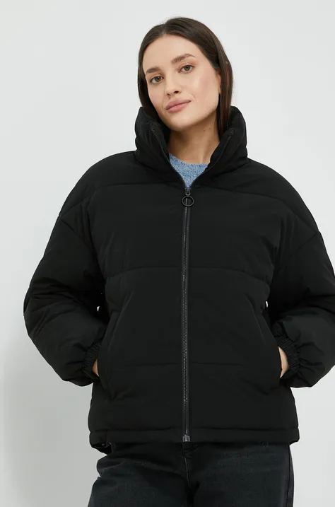 Sisley rövid kabát női, fekete, téli, oversize