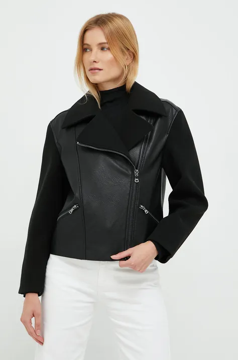Куртка Sisley жіноча колір чорний перехідна oversize