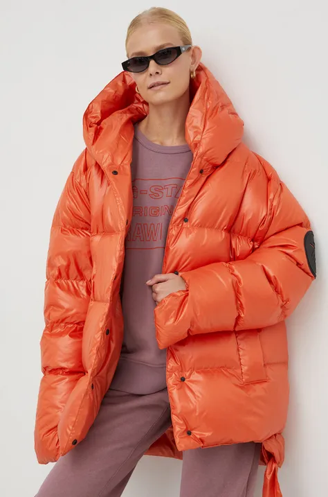 Pernata jakna MMC STUDIO Jesso za žene, boja: narančasta, za zimu, oversize