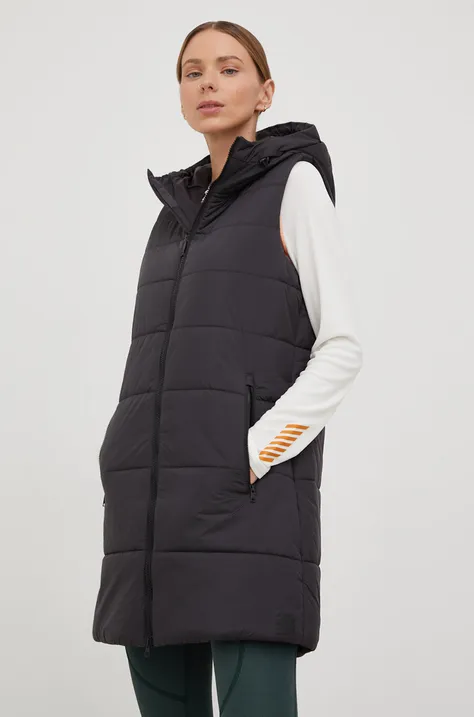 Jack Wolfskin vesta femei, culoarea negru, de iarna