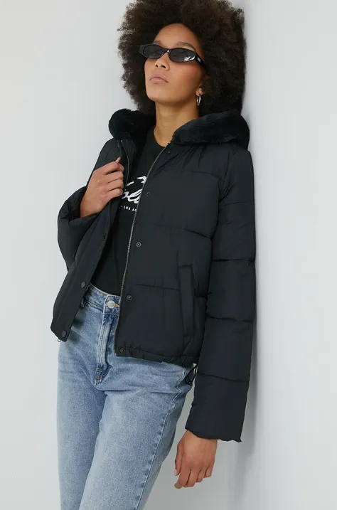 Hollister Co. rövid kabát női, fekete, átmeneti