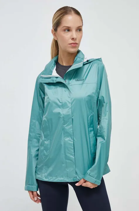 Vodoodporna jakna Marmot Precip Eco ženska, zelena barva